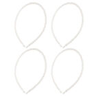 4 Pcs White Steel Wire Pearl Headband Hair Accessories Hoops