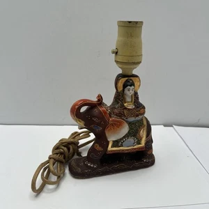 Vintage Ornate Porcelain Female Buddha Riding on Elephant - Small Lamp Base - Picture 1 of 7