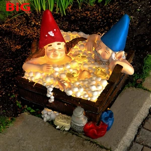 ® Novelty Solar Powered Garden Gnome Statue Garden Gnomes Solar Powered Lights R - Picture 1 of 12