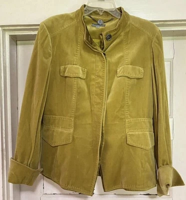 Anne Klein Pea Green Velvet Jacket 12 - Image 1 of 4