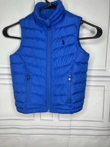 Polo Ralph Lauren Puffer Vest Blue Full-Zip Kids Pockets Size 3/3T - Picture 1 of 4