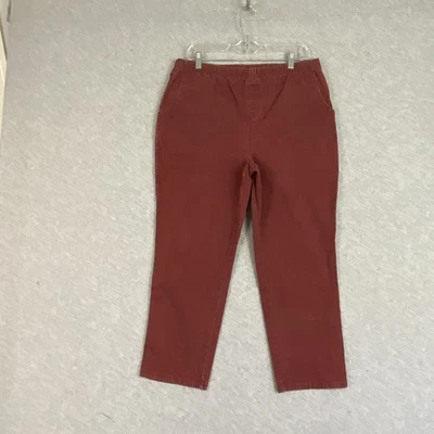 Denim & Co Jeans Womens XLP Pinkish Red Pull On Elastic Waist High Rise Pockets - Image 1 of 4