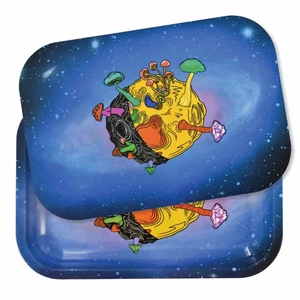 Zooted Brandz Shroomy Planet Metal Tray w/ Magnetic Lid - 8.5 x 6 inches - NEW - Picture 1 of 3