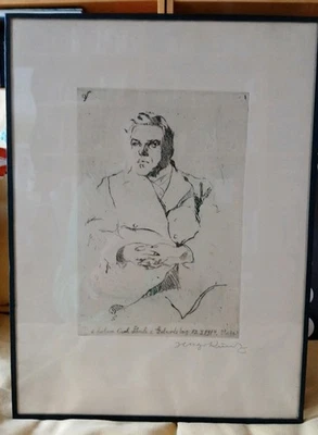 Porträt Carl Pauli 1914, Radierung Hugo Kunz (1884-1938), gerahmt, signiert. - Bild 1 von 4