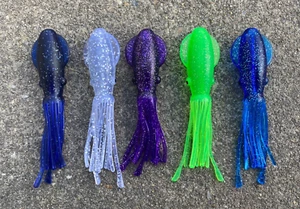 LOT OF 5 Fat Daddy Squids 5.25" Dredges Daisy Chains - Blue Crystal Purple Green - Picture 1 of 1