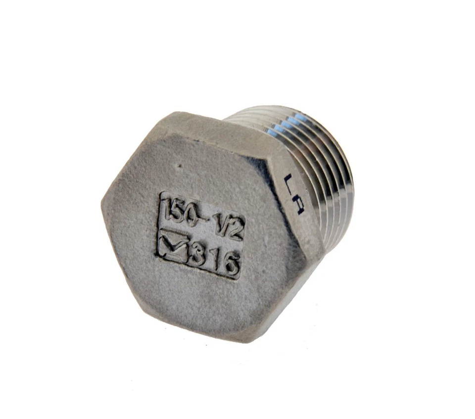 TOOLNERDS Verschlussstopfen mit Außensechskant und konischem R Gewinde Edelstahl 16 bar