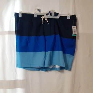 Trinity Coast Color Block Swim Trunks Size 4XB Blue Combo 3 Pockets UPF 40+ - Picture 1 of 2