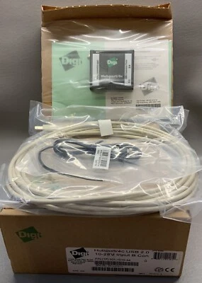 Digi Hubport/4c USB 2.0 10-28V Input B Con NEW Ethernet Hub NEW - Image 1 of 4