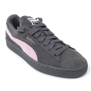 Puma Damen Mädchen Wildleder dunkelgrau und rosa Freizeit Skateboard Turnschuhe UK 3,5 - Bild 1 von 18