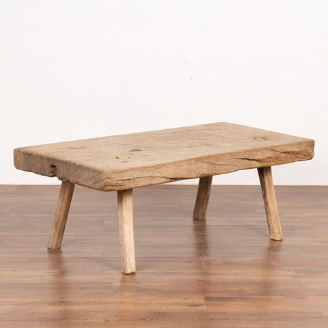 Vintage Rustic Slab Wood Coffee Table circa 1900's Cover