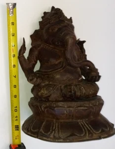 BRONCE ANTIGUO, 11,7" GANESHA, HISTORIA DESCONOCIDA, PARECE ANTIGUO - Imagen 1 de 22