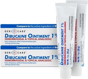 2x GeriCare Dibucaine Hemorroid Ointment 1% Pain-Relief Hemorroidal Cream 1oz - Picture 1 of 8