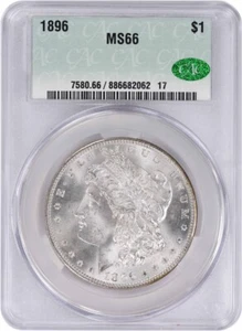 1896 Morgan Silver Dollar MS66 CACG - Picture 1 of 2