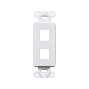 Placa de cubierta de inserción de pared modular de 2 puertos Keystone Jack estilo decorador blanca - Imagen 1 de 6