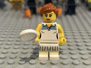 LEGO minifigure Series 3 Tennis Player col046 CMF Series 3 W/ Racket Free Ship - Picture 1 of 4