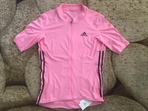 Adidas Aeroready Radtrikot Damen Größe Medium pink schwarz Streifen neu mit Etikett $ 110- - Bild 1 von 6