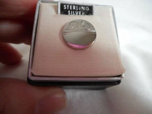Vintage scroll design Sterling silver Estate Find tie tack with chain original - Picture 1 of 4