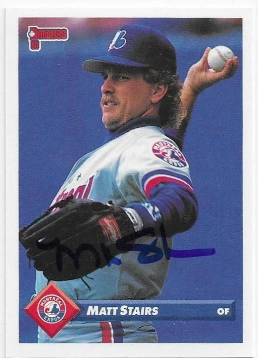 MATT STAIRS Autographed Signed 1993 Donruss card #460 Montreal Expos COA - Image 1 of 1