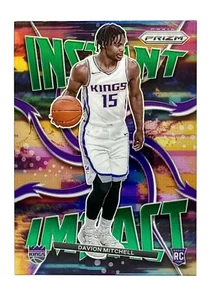 2021-22 Panini Prizm Instant Impact Green Davion Mitchell RC Sacramento Kings - Picture 1 of 2