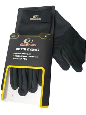 Guantes negros de peso medio Mossy Oak para hombre talla M Foto 1 de 4