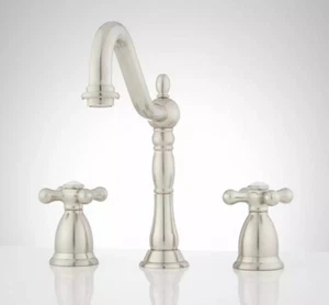Signature Hardware 329417 viktorianische breite Badezimmerarmatur - gebürstetes Nickel - Bild 1 von 1