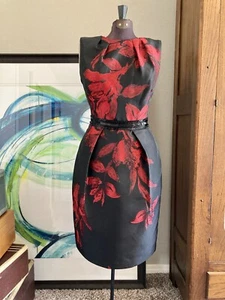 Vintage Carmen Marc Valvo Glam Sequins Watercolor Floral Cocktail Party Dress 8 - Picture 1 of 10