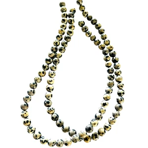 Natural Stone Beads Jasper Dalmatian Gemstone Lot 2 Strand 15" 8mm Jewelry Craft - Picture 1 of 8