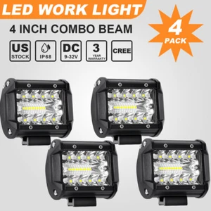 4PCS 4INCH 80W LED Work Light Bar Flood Pods Offroad Fog Lamp 4WD Pickup ATV 4'' - Picture 1 of 12