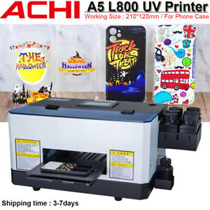 ACHI A5 UV Printer Epson L800 Print Head UV Flatbed Printer For Phone Case 