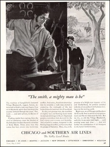 1943 WW2 AD CHICAGO and SOUTHERN Airlines art , The Smith Mighty Man is He030524 - Picture 1 of 1