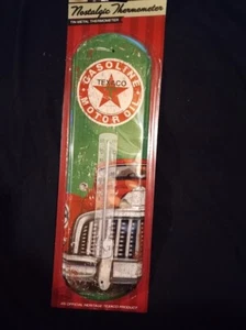 Termómetro de metal Texaco estilo vintage Texas acabado envejecido al aceite letrero de hojalata - Imagen 1 de 3
