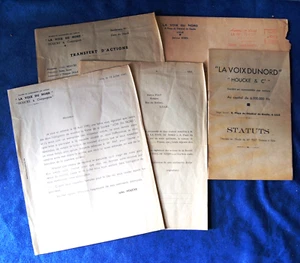 LA VOICE DU NORD HOUCKE & Cie / Lot Dokumente 1945 / STATUTEN .... - Bild 1 von 1