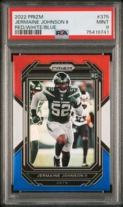 2022 PANINI PRIZM JERMAINE JOHNSON II RED WHITE BLUE Prizm ROOKIE RC PSA 9 - Picture 1 of 2