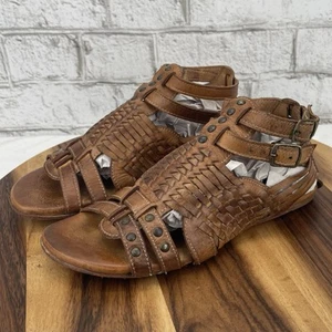 Bed Stu Claire III Gladiator BOHO Womens 8.5 Huarache Brown Leather Sandals - Picture 1 of 15