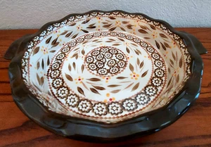 Temptations Ceramic & Rattan Old World Ovenware Set with Wire Rack/Caddy - Picture 1 of 8