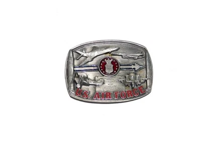 Hebilla de cinturón de bergamota de la USAF de colección 1991 historia aviones a reacción hechos en EE. UU. Foto 1 de 4