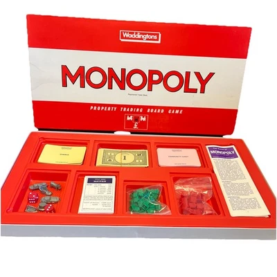 Monopoly Board Game Vintage Red Box Metal Pieces 1975 Complete Instructions - Image 1 of 4
