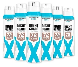 Right Guard Cool Deodorant 0% Alcohol 72H Anti-Perspirant Spray 6 Pack 150 ML - Picture 1 of 5