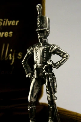 FIGURA NAPOLIÓNICA SOLDADO PLATA ESTERLINA FUNDIDA SÓLIDA INGLESA 1978 ESTUCHE Foto 1 de 4