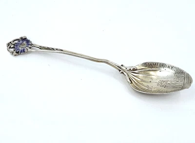 古董 WHITING MANUFACTURING CO MT UTSAYANTHA/STANFORD 纽约纯银勺 — 第 1/4 张图片