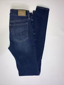 American Eagle Dream Jeans Damen Hi-Rise Jegging Größe 2 X-Long W26xL34 dunkelblau - Bild 1 von 12