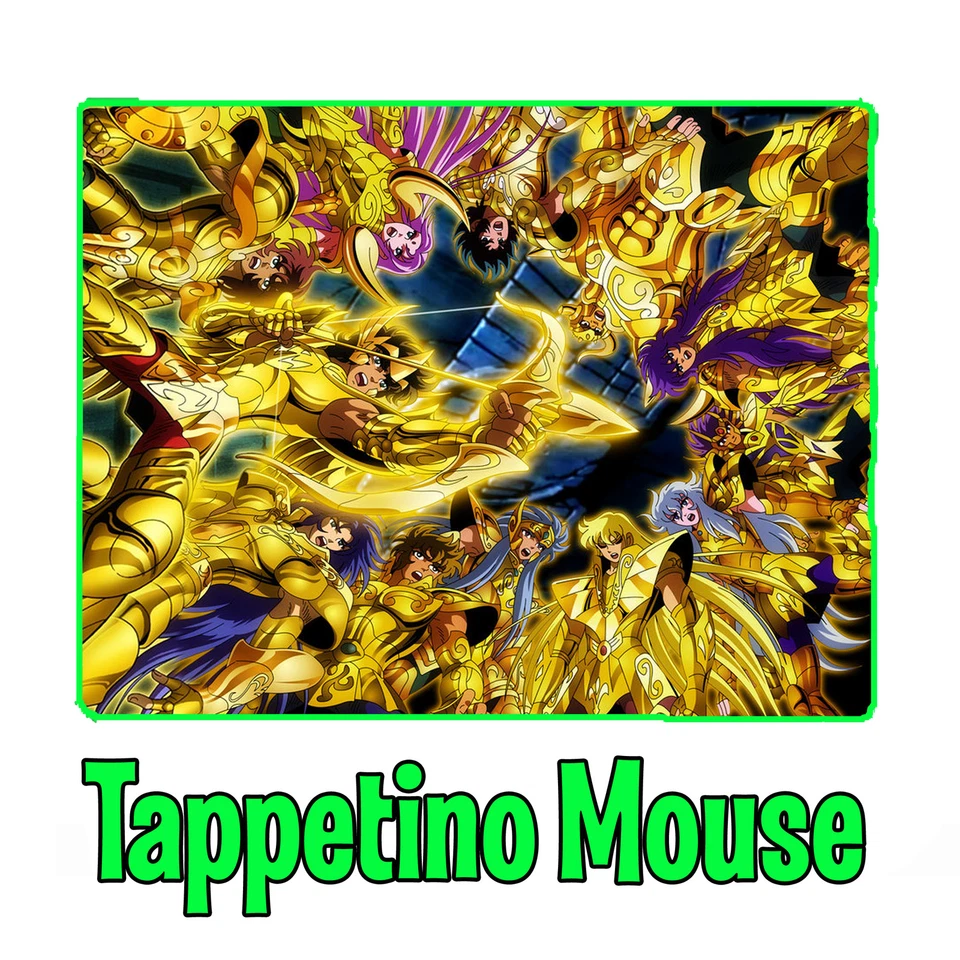 Saint Seiya Cavalieri dello Zodiaco Gold Oro Tappetino Mouse Pad Pc Anime Manga - Immagine 1 di 1