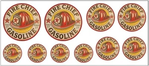 WEATHERED 1:43 O SCALE TEXACO FIRE CHIEF SIGN GAS STATION TRUCK DIORAMA DECALS - Picture 1 of 1