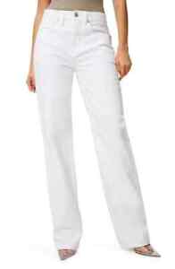 Good American Women's 90’s Loose Fit High Waist White Jeans Size 2 Waist 26 NEW