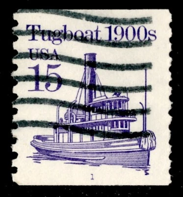 Remolcador EE. UU. #2260 1900 15c PNC único P#1 (1988) USADO Foto 1 de 2