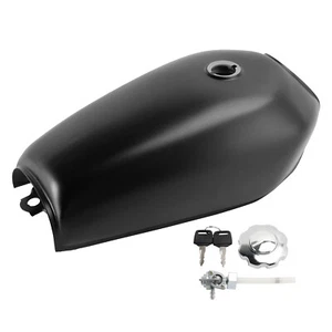 Black Cafe Racer Gas Tank Motorcycle Fuel Retro Classic For Bobber Scrambler - Picture 1 of 9