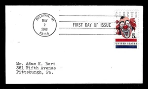 1309 5c Stamp (1966) GREAT CIRCUS CLOWN LOU JACOBS FDC - ADAM K. BERT - RARE !!! - Picture 1 of 1