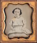 Adorable Pouting Young Girl Off The Shoulder Dress 1/6 Plate Daguerreotype S994