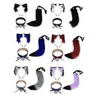 Animals Ears and Tail Plush Ears Hair Hoop for Women Girls Cute Cat Ears and