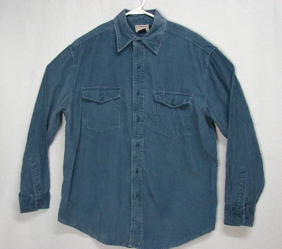 Camisa De Pana De Colección Verde Azulado Arizona Jean Co Botón Frontal Para Hombre Pequeña Foto 1 de 4